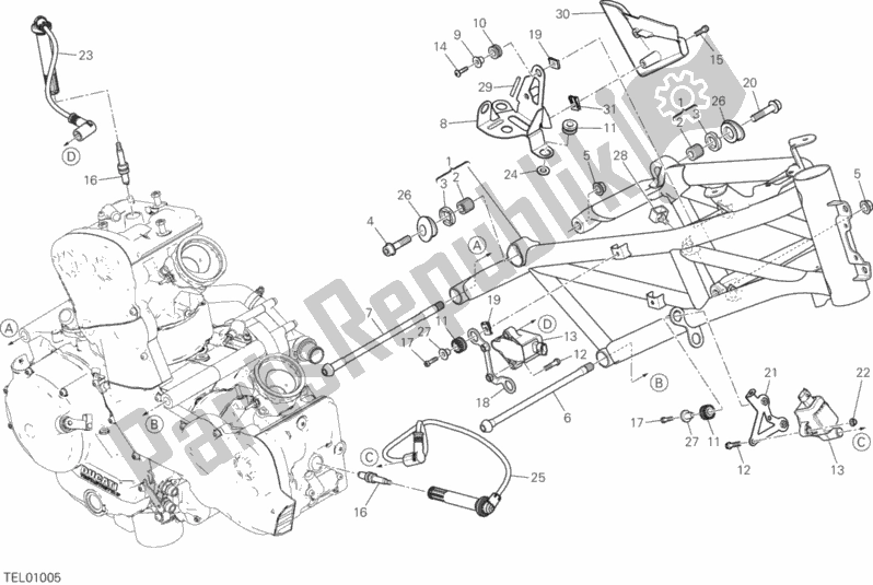 Tutte le parti per il Telaio del Ducati Multistrada 950 SW 2018